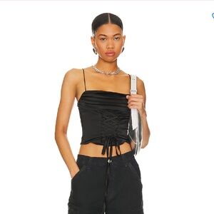 Superdown Destiny Lace Up Top, Size: M